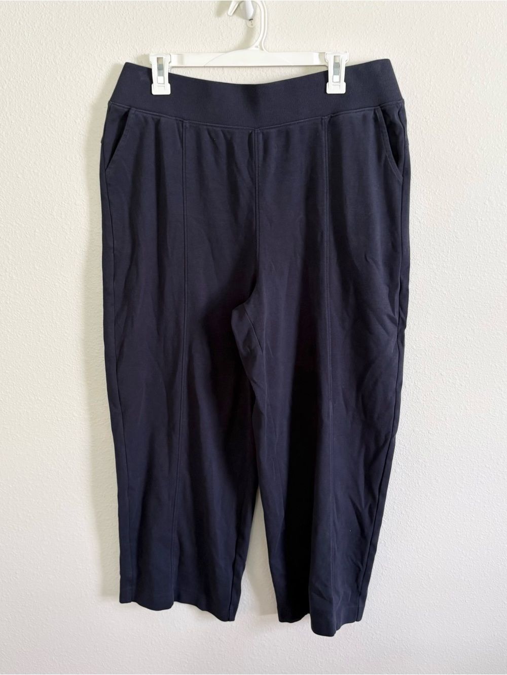 Pact Organic Cotton Wide Leg Sweatpants Size XL Navy Blue Pockets Causal Comfort